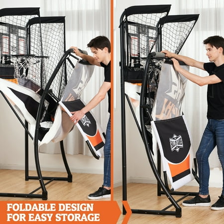Hall of Games - 2 Player Arcade Basketball Game, Black/Grey