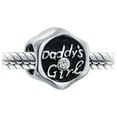 thumbnail image 2 of Bling Jewelry Womens Father's Love CZ Daddy's  Charm Bead for Daughter Silver for Bracelet, 2 of 3