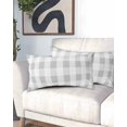 thumbnail image 2 of Grey Plaid Pillow Covers King Size, Spring Summer Farmhouse Buffalo Checkered Soft Bed Throw Pillowcases Breathable Cooling Long Lumbar Body Pillow Sham Cover for Bed Sofa 20''x40'', 2 of 7
