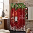 thumbnail image 3 of Christmas Gnome Bathroom Shower Curtain Snowflake Xmas Ball Evergreen Bough Red Waterproof Washable Shower Curtains for Bathtub Bath Decor with Grommets and Hook 36 X 72 Inch, 3 of 8