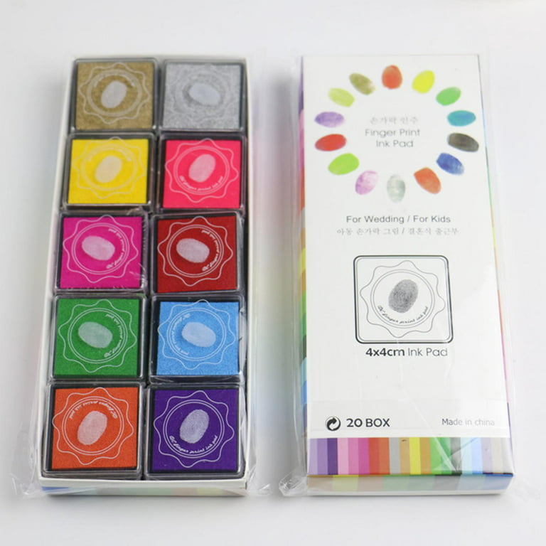 Finger Ink Pads for Kids, 20 Colors Ink Stamp Pads