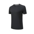 thumbnail image 3 of IYTR Mens Workout Shirts Short Sleeve T Shirts Comfy Outdoor Gym Shirts Casual Pullover Crewneck Tee Shirts Summer Fashion Solid Color Black S, 3 of 6