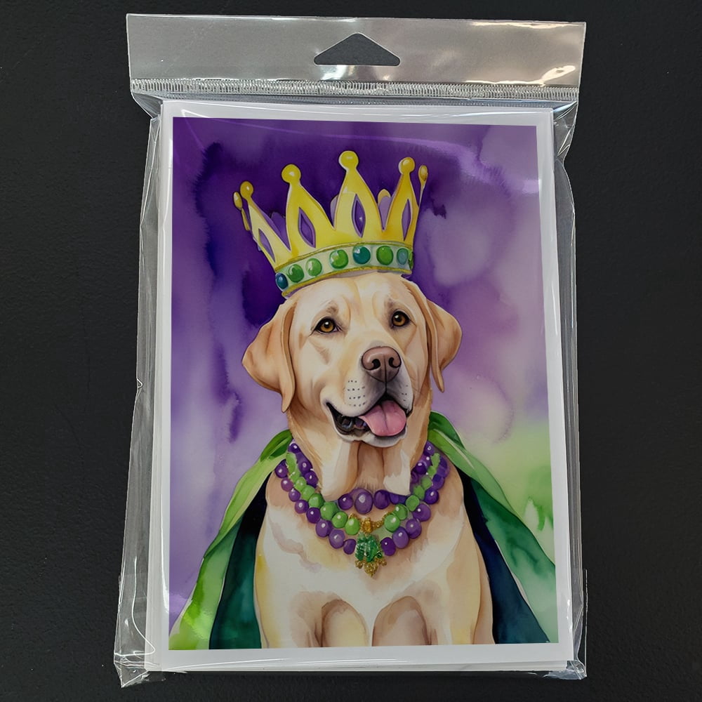 Labrador Retriever King of Mardi Gras Greeting Cards Pack of 8 7 in x 5 in