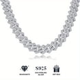 thumbnail image 3 of Moissanite Necklace, 925 Sterling Silver & 18K Gold Plated, men's, women's, collarbone chain, personality, trend, valentine's day, anniversary birthday gift, 3 of 12