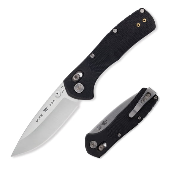 Buck Knives 791 Range Pro Folding Pocket Knife, EDC Knife, 3-3/8” Drop Point Blade, Black, 2.9 oz