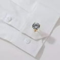 thumbnail image 4 of Shree Diamond Men's 14K Yellow Gold Plated 4Ct Round Cut Natural Moissanite Diamond Wedding Cufflinks – Gift for Him, 4 of 5