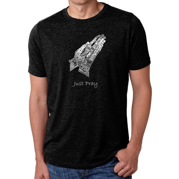 LA Pop Art Men's Premium Blend Word Art T-shirt - Prayer Hands