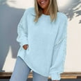 thumbnail image 4 of Sweaters for Women 2025 Fall Winter Long Sleeve Crewneck Loose Knit Sweater Jumper Top Womens Pullover Sweaters, 4 of 8