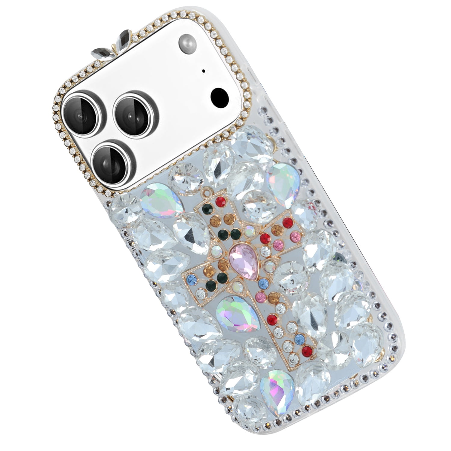 Crystal Flower Silicone Hard Case for iPhone 17 Pro Max - Transparent