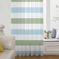thumbnail image 6 of Sage Green Blue Striped Sheer Curtains 45 Inches Long, Farmhouse Sage Green Stripes Light Filering Curtains, Breathable Simi Curtain Privacy Drapes for Kitchen Bathroom Small Window Treatment, 6 of 9