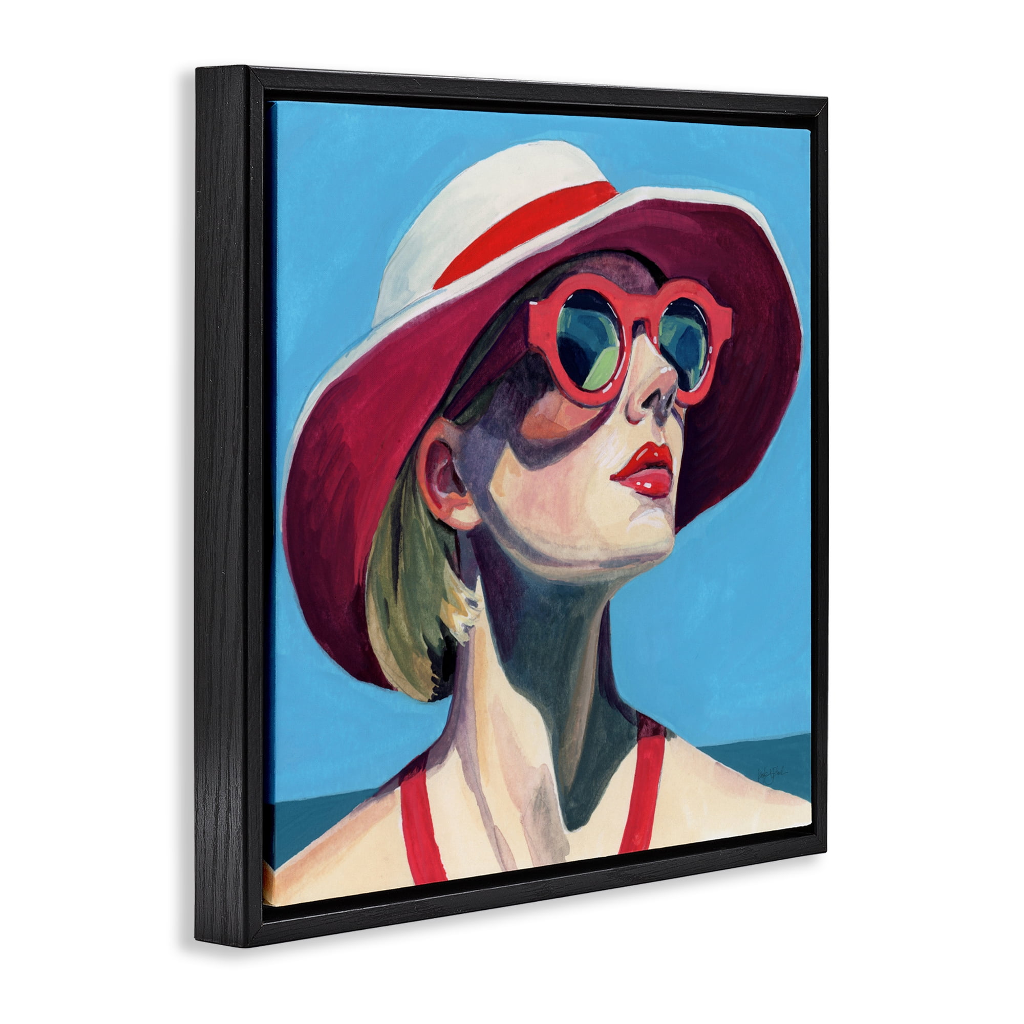 Stupell Industries Vacation In Style Black Framed Floater Canvas Wall Art, design by Kate Jarvik Birch