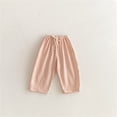 thumbnail image 5 of Tiijoy Baby Minimalist Striped Pants Daily Cotton Loose Elastic Waist Trousers, Sizes 3-4, 5 of 7