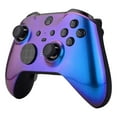 thumbnail image 5 of eXtremeRate Chameleon Purple Blue Faceplate Cover, Glossy Front Housing Shell Case Replacement Kit for Xbox One Elite Series 2 Controller Model 1797 - Thumbstick Accent Rings Included, 5 of 7