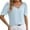 Light Blue, variant on Scyoekwg Summer Womens Tops Dressy Casual V Neck Chiffon Shirts Puff Short Sleeve Elegant Shirts Solid Color Trendy Tops Blouses (Green,XXL)