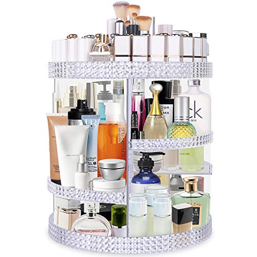 Famitree Rotating Makeup Organizer Acrylic Clear Perfume Organizer 7 Adjustable Layers Large Capacity Cosmetic Carousel Fits Different Cosmetics For Vanity And Bathroom Plus Size Clear Walmart Com Walmart Com