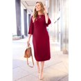 thumbnail image 2 of Catherines Women's Plus Size Bell-Sleeve Lace-Up Shift Dress, 2 of 2