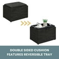 thumbnail image 4 of Convenience Concepts Designs4Comfort Accent Storage Ottoman with Reversible Tray, Dark Charcoal Gray Fabric, 4 of 10