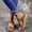 Brown, variant on HKEJIAOI Womens Sandals Summer Retro Casual Flowers High-heeled Flat-bottomed Ladies Wedge Slippers