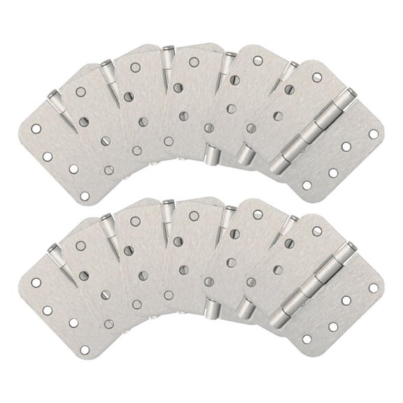 Bowery Hill Stainless Steel Door Hinge in Satin Nickel 4 Inch 5/8 Inch 12 Pack