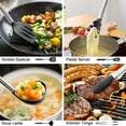 thumbnail image 2 of 15 PCS Silicone Kitchen Cooking Utensils Set,Heat-Resistant Stainless Handles,Non-Stick,Black, 2 of 8