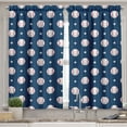 thumbnail image 2 of Ambesonne Sports Valance & Curtain, Baseball Stripes, 55"x36", Night Blue Red White, 2 of 6