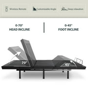 Einfach 14 Adjustable Wireless Control and Metal Support Bed Frame, Split King