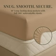thumbnail image 6 of Sacred Thread Rayon Derived from Bamboo Sheets Twin XL Size, 18'' Deep Pocket Cooling Sheets for Hot Sleepers, 4 PC Cooling Sheets (Twin XL Size) (Light Khaki), 6 of 9