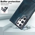thumbnail image 5 of Allytech Case for Samsung Galaxy S22 Ultra, Hidden Kickstand PU Leather [Compatible with MagSafe] Case, [Anti-Drop & Shockproof] Ultra Slim Retro Protective Case for Women Men - Blue, 5 of 8