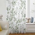 thumbnail image 6 of Botanical Leaf Print Sheer Curtains 96 Inches Long, Spring Emerald Foliage Eucalyptus Light Filering Curtains, Privacy Drapes Simi Floor to Veiling Curtain for Living Room Bedroom Window Treatment, 6 of 9