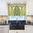 thumbnail image 5 of Yayeee Kitchen Curtains Light Filtering 27"x36" Rod Pocket Short Cafe Window Panel, Light Green Martini, 5 of 7