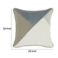 thumbnail image 5 of Benjara 22 x 22 Throw Pillow, Modern, Genuine Leather, Pieced Fabric, Blue, Gray, 5 of 5