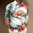 thumbnail image 2 of Aimik Hanes Mens Christmas Polo Shirts Long Sleeve Button Down Drees Shirts Xmas Ugly Funny Reindeer Print Holiday Party Novelty Shirt-Multicolor L, 2 of 5