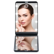 LED Makeup Compact Mirror,Travel Pocket Make Up Portable Mirror With Dimmable 8 LEDs Lighted Mirror