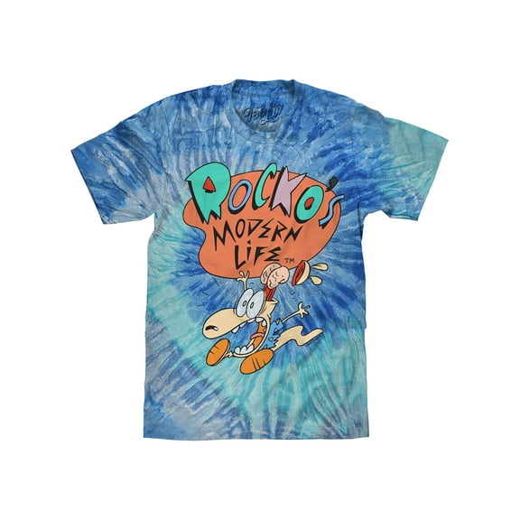 Tee Luv Rocko's Modern Life 90s Cartoon Tie Dye T-Shirt (Men's) (L)