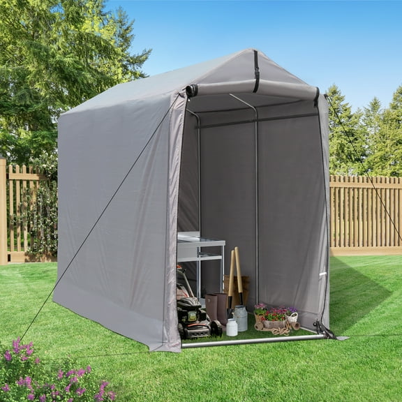 Outdoor Storage Shed 6 x 3Ft Heavy Duty Portable Storage Shelter with Roll-up Zipper Door for Bike, Mower, Garden Storage