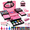 Pink & Black, variant on LXUNLN 66PCS Kids Makeup Kit for Girls, Washable Makeup Set, Girls Toys Ages 3-12(Rose Red & Black)