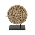 thumbnail image 4 of 19" x 24" Brown Teak Wood Handmade Abstract Sculpture with Black Stand, by DecMode, 4 of 8