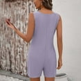 thumbnail image 5 of QATAINLAV Rompers for Women 2025 Summer Casual Sleeveless Button Neck Short Jumpsuits Eyelet Embroidery Comfy Overalls with Pockets Purple XXL 50% Percent off Sales Today, 5 of 9