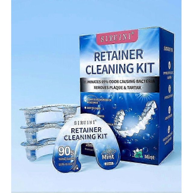 Retainer Cleaner SolutionDisposable Professional Cleaning of Retainers, Invisible Aligners, Mouth Guards, Night Guards, Remove Odors, Discoloration &