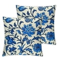 thumbnail image 2 of Jiayy Blue and White Porcelain Throw Pillow Cover Cushion Covers Traditional Chinese Calligraphy Culture Pillowcases Decorative Square Pillow Case for Home Bedroom Living Room 2pcs, 2 of 6