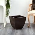 thumbnail image 3 of Nearly Natural 14" x 14" x 13.5" Rectangle Brown Metal Plant Planter, 3 of 3