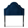 thumbnail image 3 of Bowery Hill Tête de Lit Simple Moderne en Velours et Bois, Bleu Marine, 3 of 6