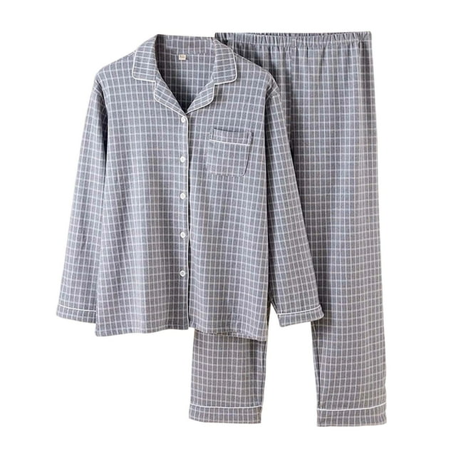 Ensemble de Pyjama pour Homme Doublé à Col, Douillet, à Manches Longues, pour Temps Froid