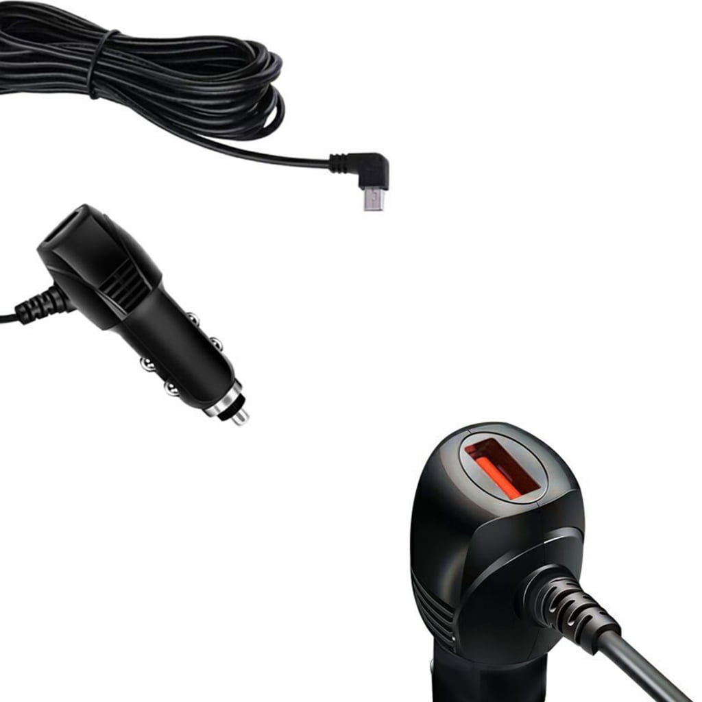 SIEYIO USB and Mini USB Car Charger for GPS and Dash Cam 5V 2A for 12V-36V Input