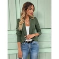 thumbnail image 3 of Women'S Blazer Open Front Shawl Collar Light-Weight Business Casual Dressy Blazer Jacket  Green S, 3 of 8
