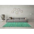 thumbnail image 3 of Ahgly Company Machine Washable Indoor Rectangle Abstract Turquoise Blue Modern Area Rugs, 4' x 6', 3 of 4
