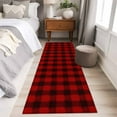 thumbnail image 5 of Christmas Farmhouse Washable Area Rug 2 x 6 ft Classical Red Black Buffalo Plaid, Soft Non Slip Rugs Stain Repellent Indoor Felt Carpet for Living Dining Room Bedroom Home Office, 5 of 9