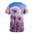 thumbnail image 3 of EGNMCR Scrub for Women Fashion Casual Flower Printing Short Sleeve V Neck Pocket Nurse Uniform Workwear Blouse Tops Spring Summer Sale, 3 of 4