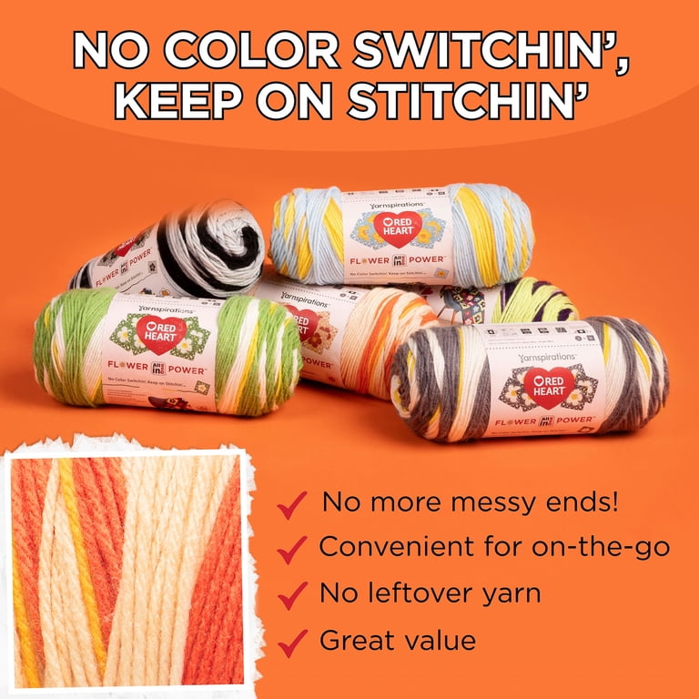 Red Heart® AIO Flower Power™ #4 Worsted (Medium) Acrylic Yarn