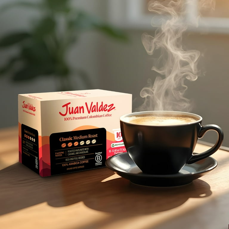 Juan Valdez Classic Medium Roast Coffee, K-Cup Pods, Hazelnut